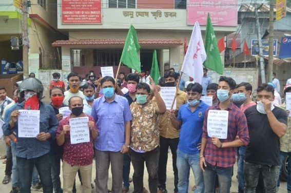DYFI's protest against attack on Arindam Biswas 